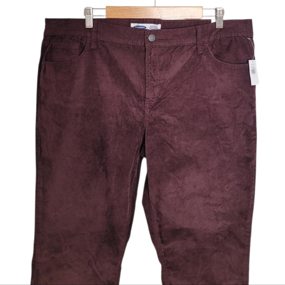 🆕️ Old Navy Mid-Rise Rockstar Super Skinny Corduroy Pants in Brown Tupelo - Picture 5 of 12
